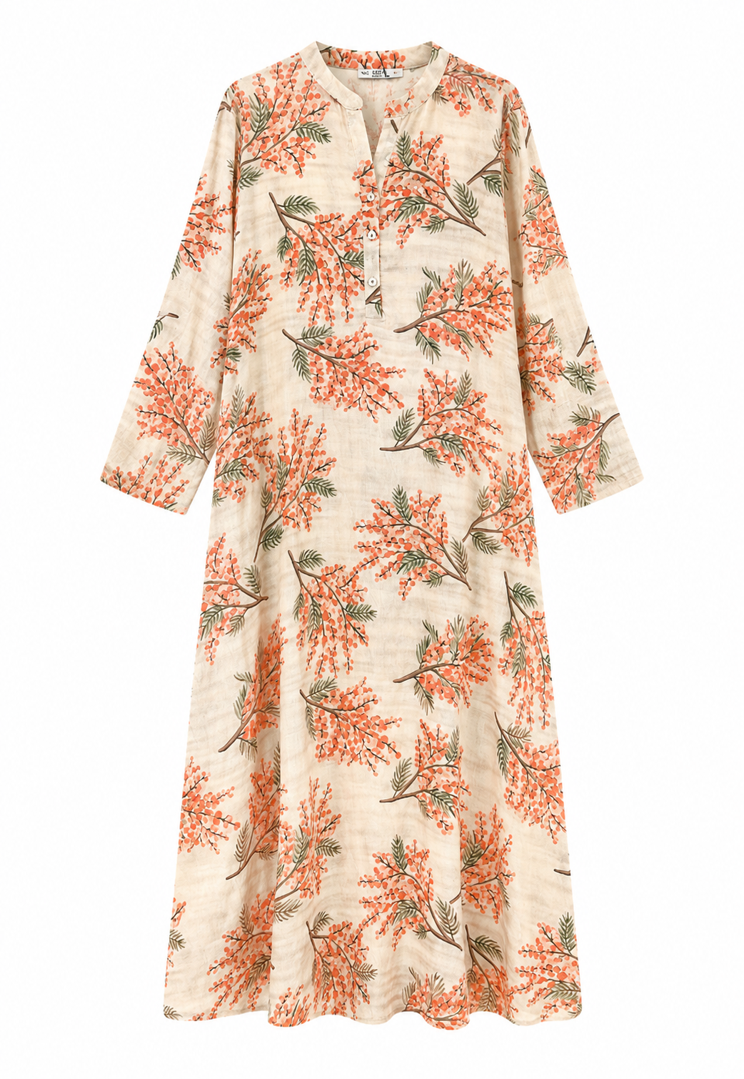 Lilyum Desenli Elbise - HYL0362