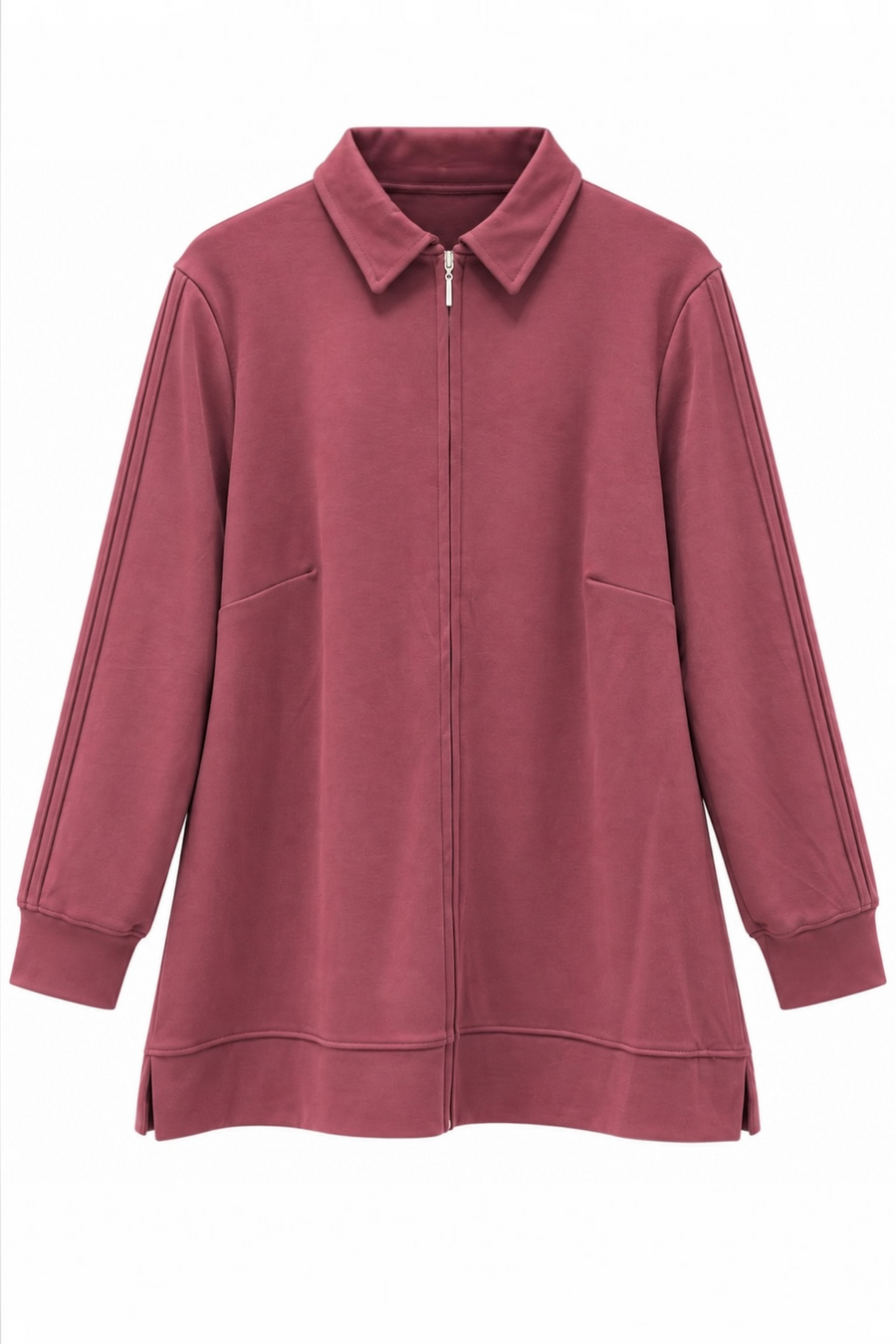 Polo Yaka Kol Pile Fermuarlı Takım RS0194 | Bordo
