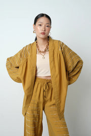 Taş İşlemeli Oversize Kadın Kimono - 34584 Kimyon