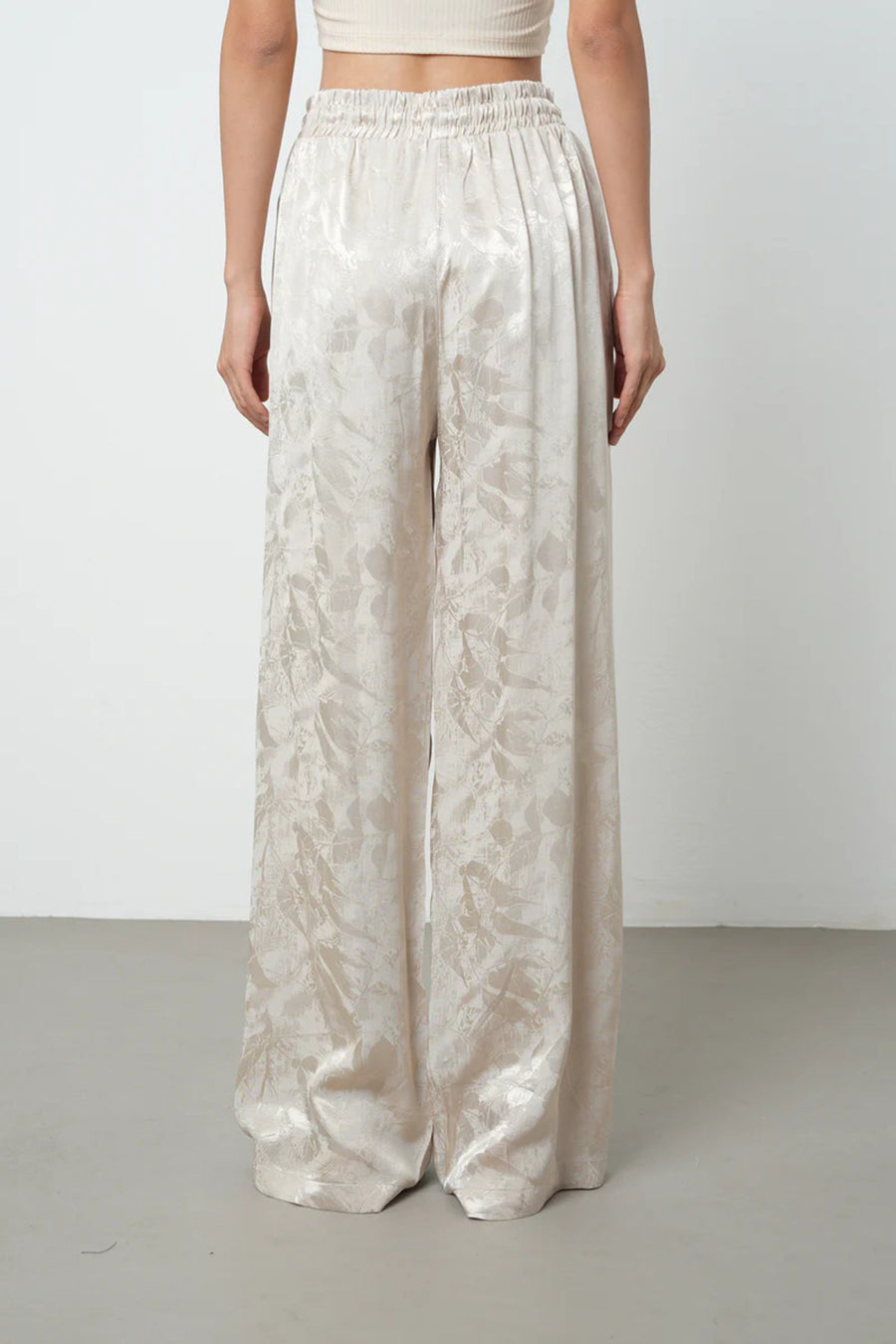 Ekru Renk Lastikli Bol Paça Kadın Pantolon - 45282