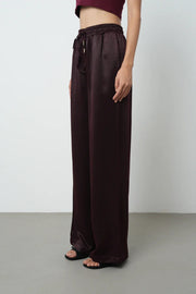 Rahat Kalıp Bol Paça Kadın Pantolon – 45248 Bordo