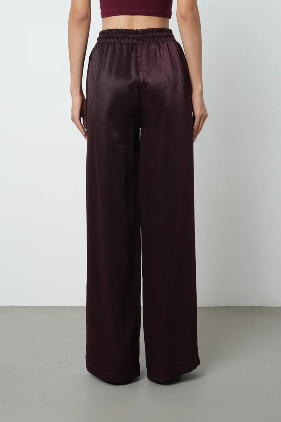 Rahat Kalıp Bol Paça Kadın Pantolon – 45248 Bordo