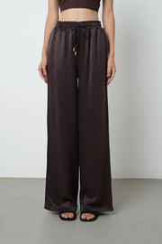 Rahat Kalıp Bol Paça Kadın Pantolon – 45248 Kahve