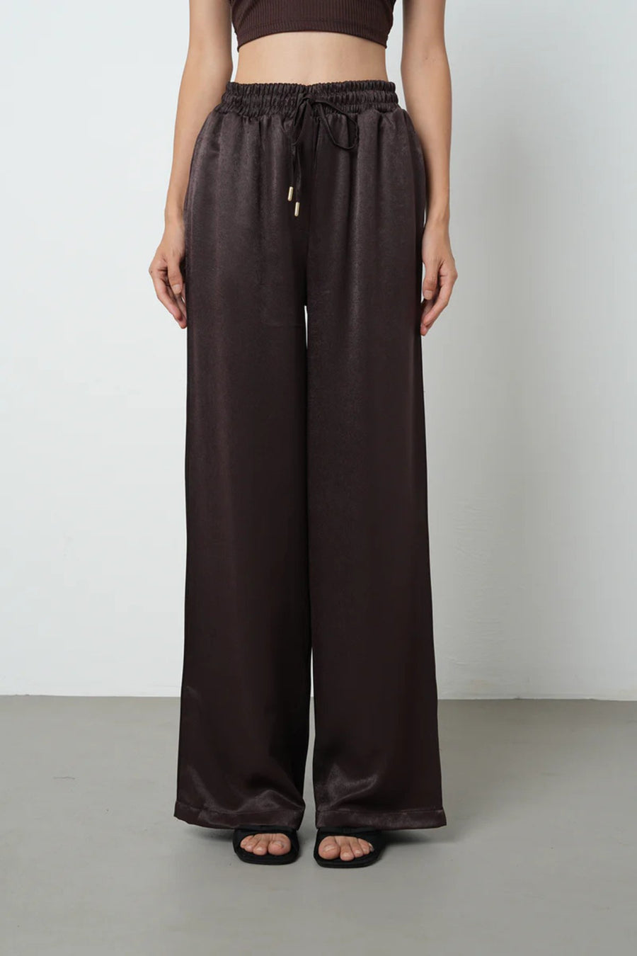 Rahat Kalıp Bol Paça Kadın Pantolon – 45248 Kahve