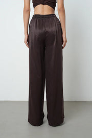 Rahat Kalıp Bol Paça Kadın Pantolon – 45248 Kahve