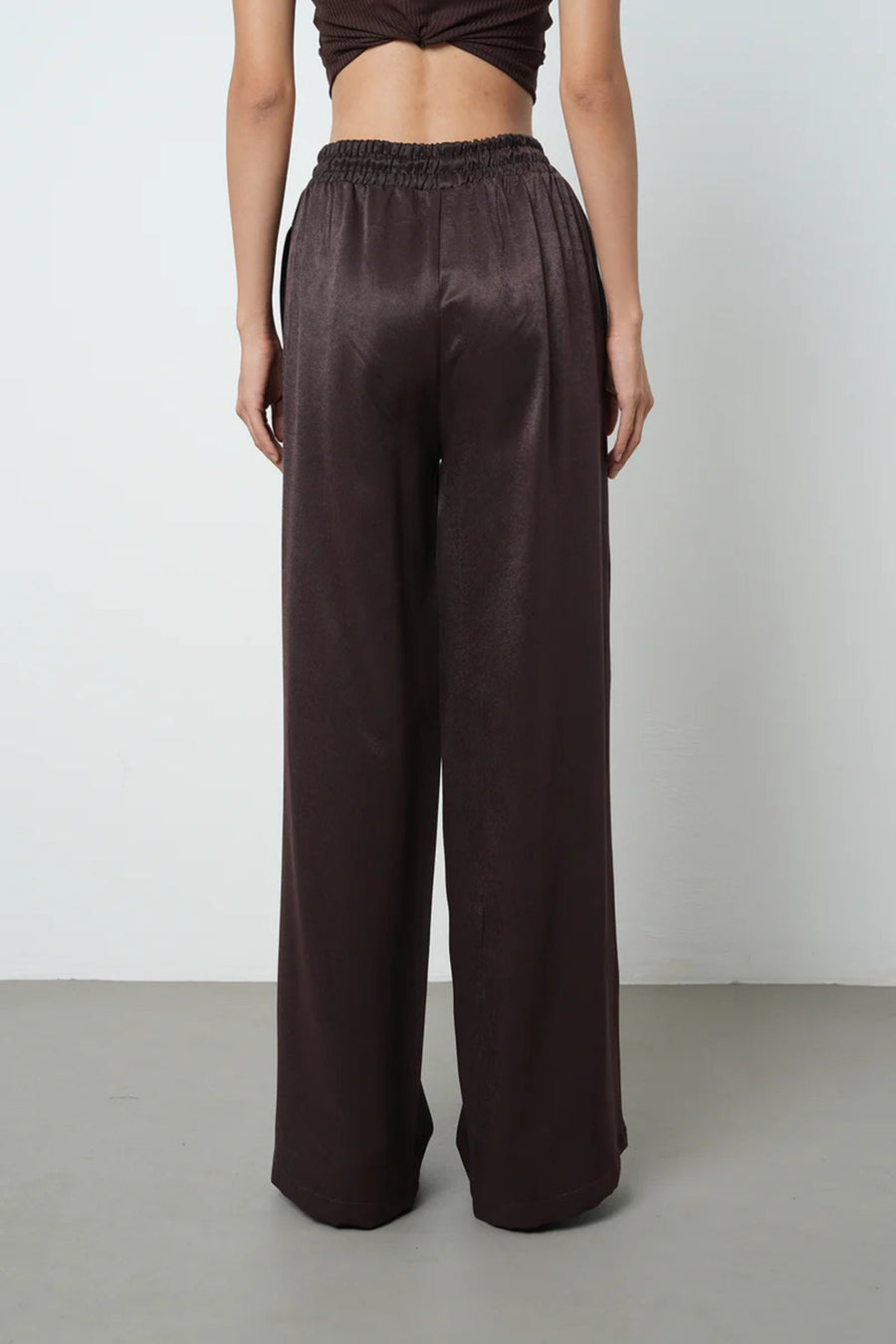 Rahat Kalıp Bol Paça Kadın Pantolon – 45248 Kahve