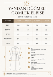 Yandan Düğmeli Pamuk Viskon Gömlek Elbise-RS4254