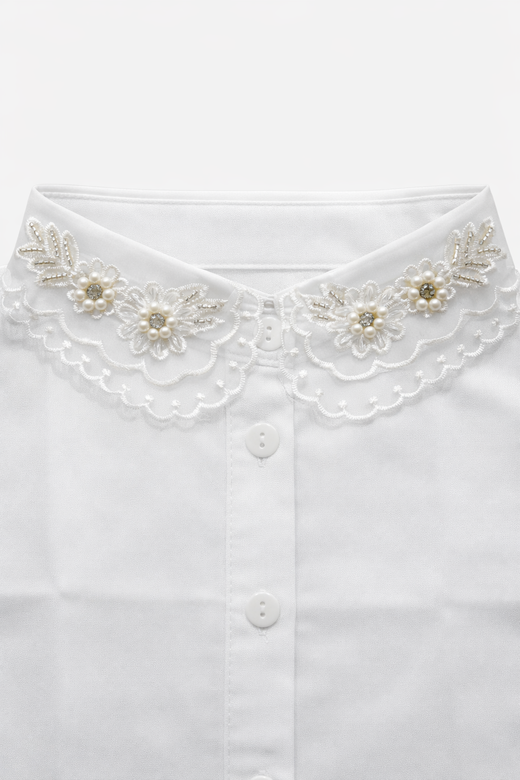 Organze İşlemeli Yakalık