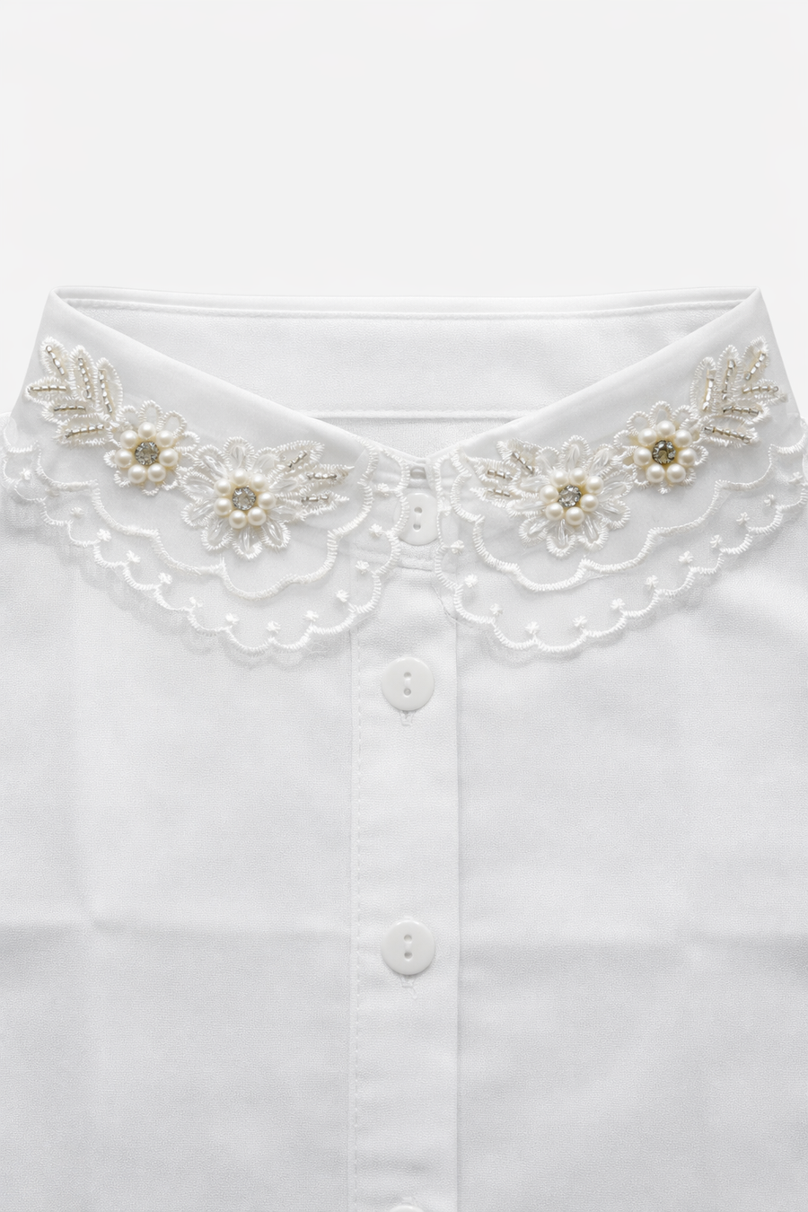 Organze İşlemeli Yakalık