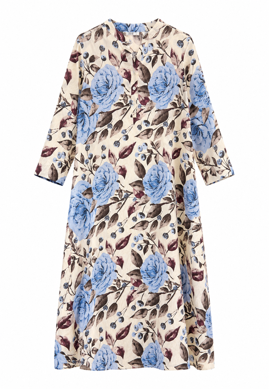 Lilyum Desenli Elbise - HYL0362