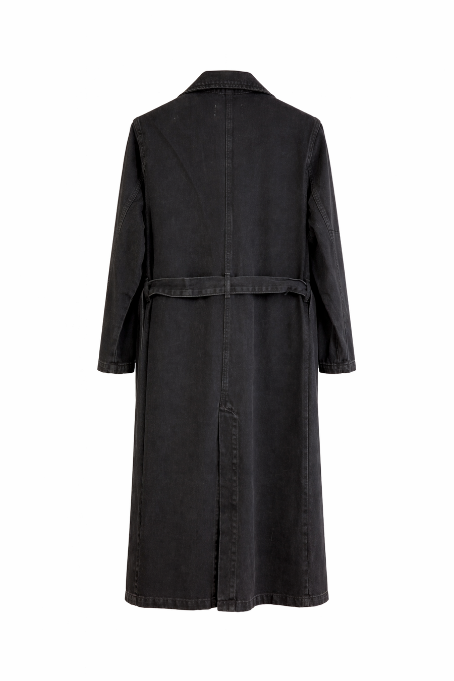 Siyah İşleme Detaylı Kot Trenç