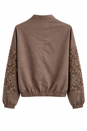 Royal Night Taşlı Bomber Vizon 72539