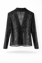 Siyah Işıltılı Transparan Gömlek