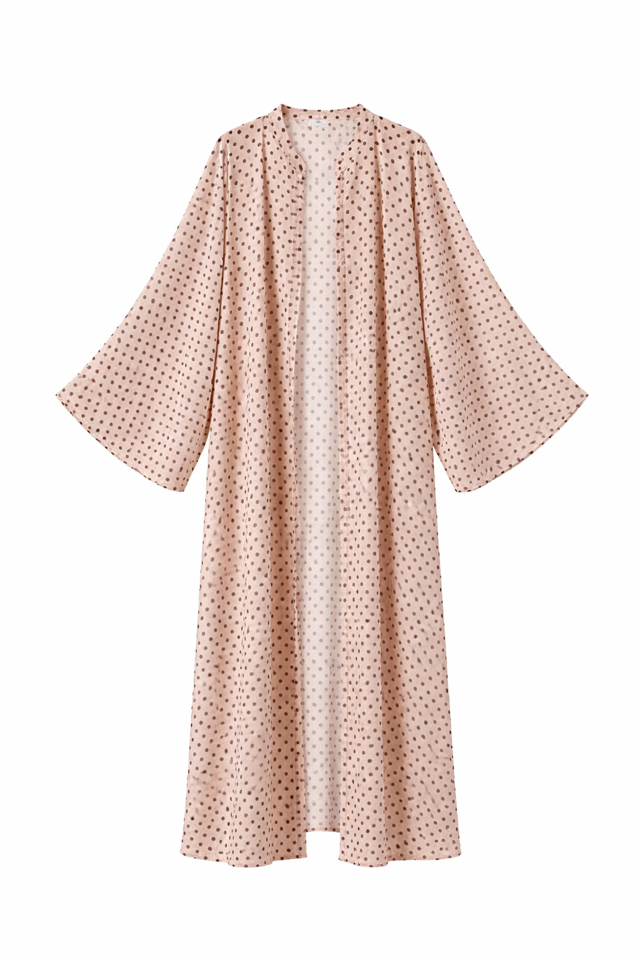 Bohem Paisley Uzun Kimono Krem Puantiye