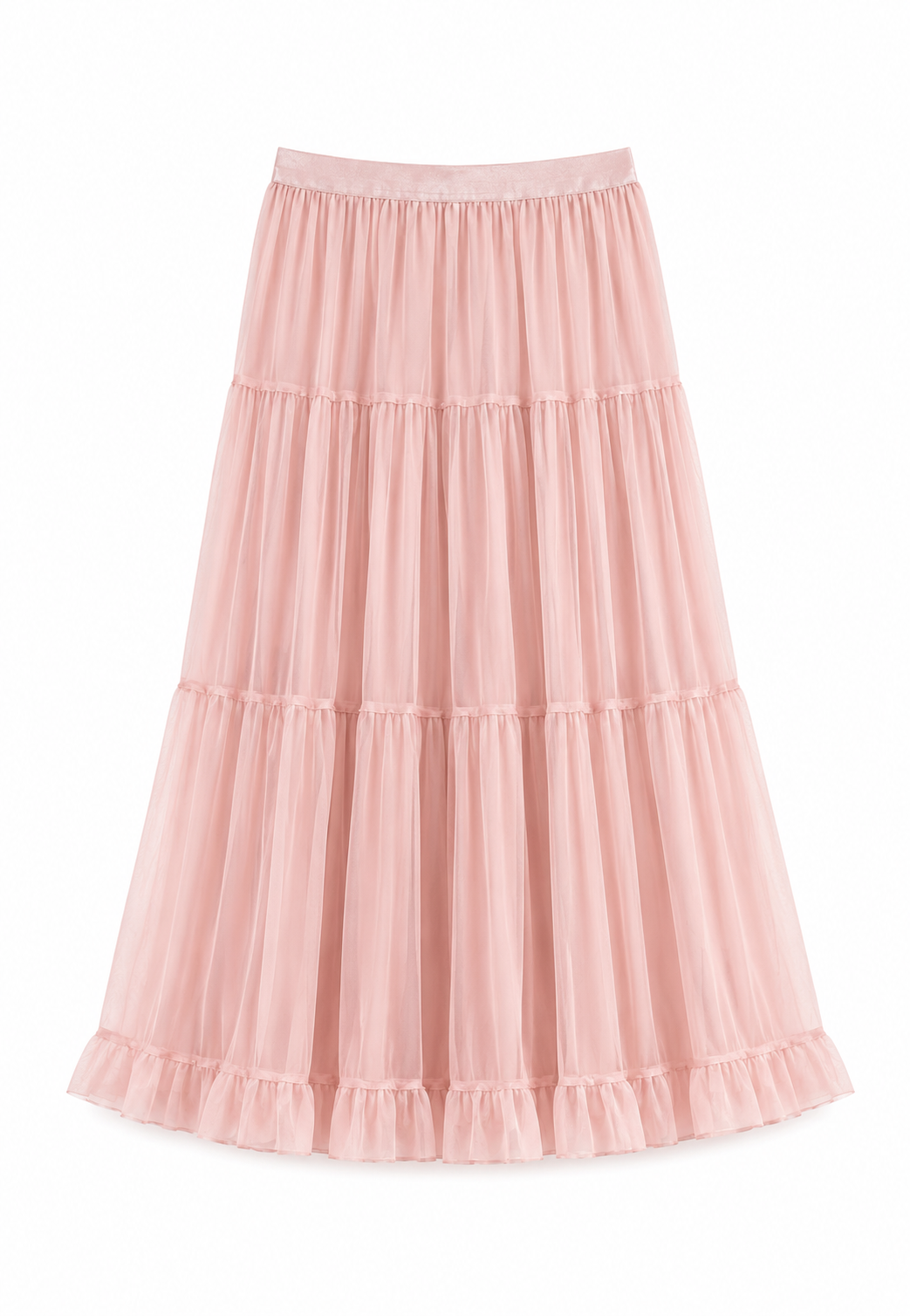 Tül Kat Kat Etek Pembe-RS26C0001