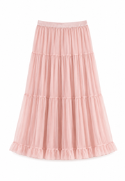Tül Kat Kat Etek Pembe-RS26C0001