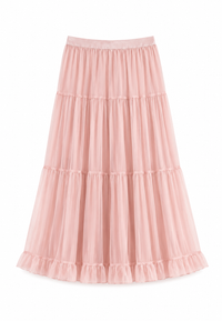 Tül Kat Kat Etek Pembe-RS26C0001