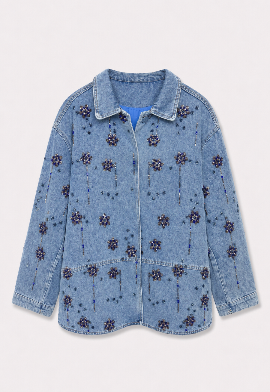Safir Yağmuru Denim Ceket