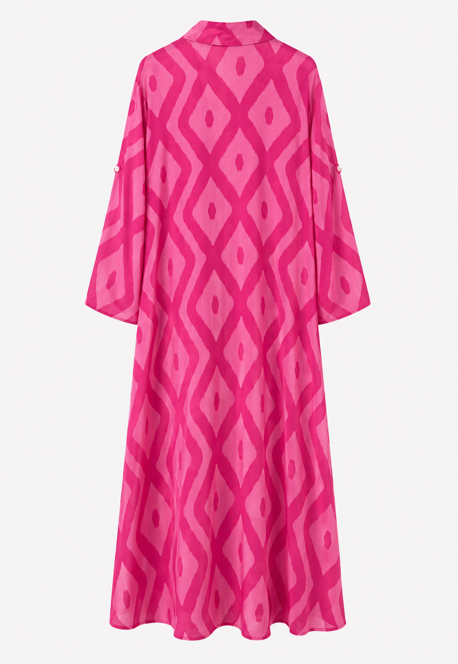 Hay-el Gömlek Elbise Pembe- RS9472