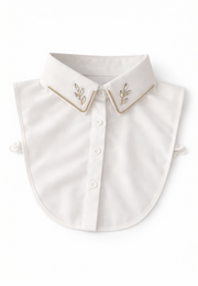 Kristal Yaprak İşlemeli Şık Gömlek Yakalık