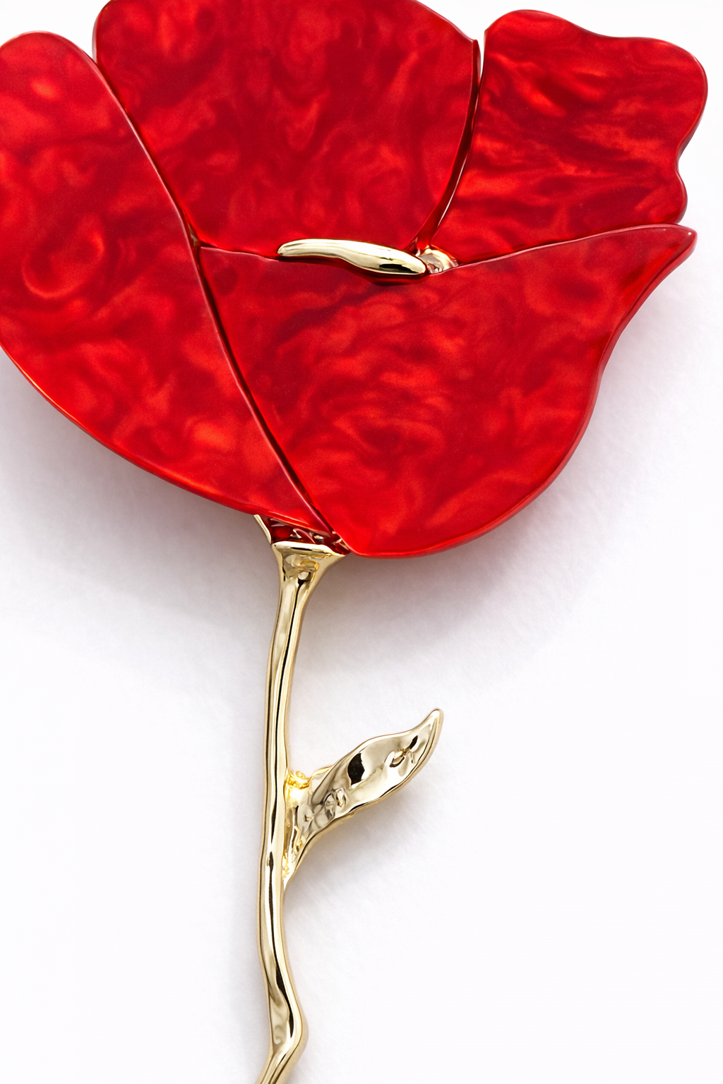 Kırmızı Çiçek Broş