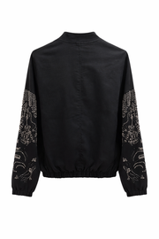 Royal Night Taşlı Bomber Siyah