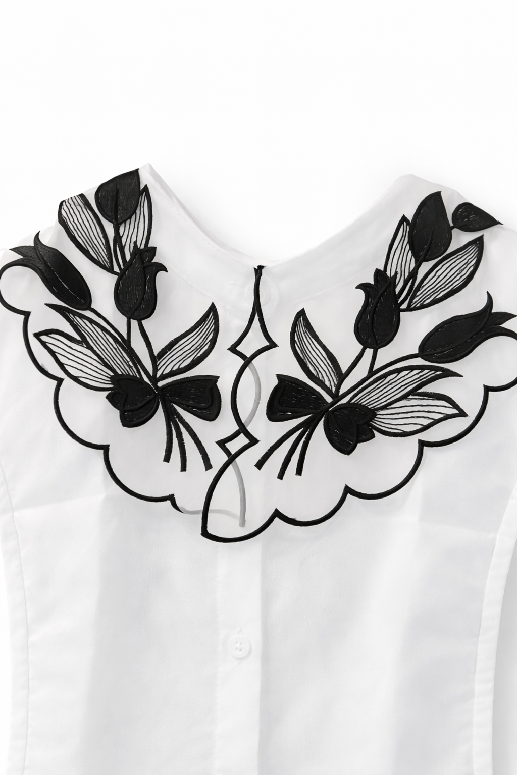 Beyaz Dantelli Gömlek Yakalık