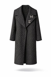 Kelebek Detaylı Kapitone Uzun Kaban