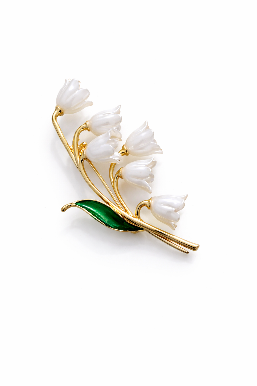 Beyaz Çiçekli Broş