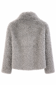 Şal Yaka Kısa Kürk-Gri