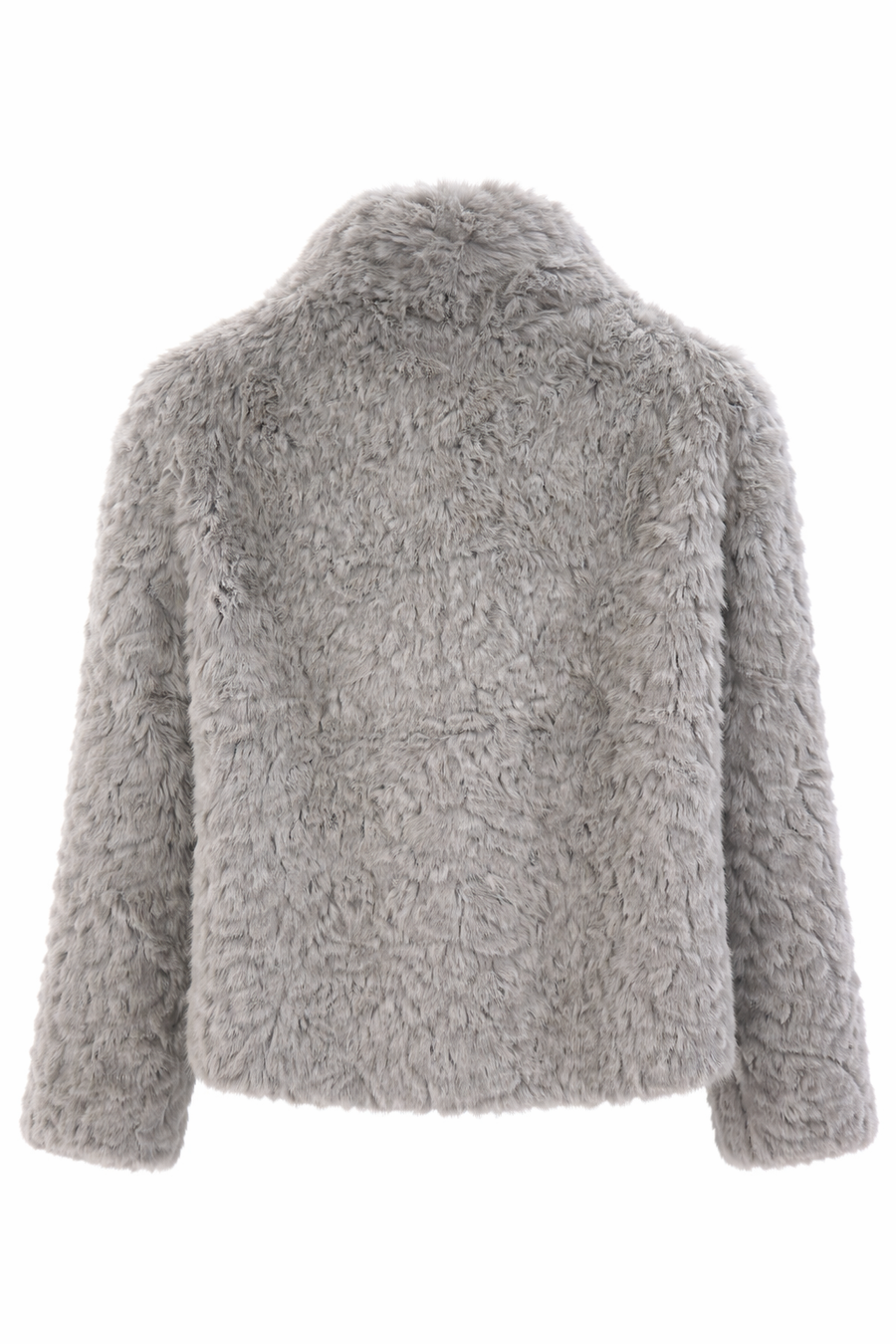 Şal Yaka Kısa Kürk-Gri