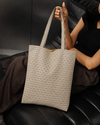 Geometrik Desenli Parlak Kumaş Tote Çanta