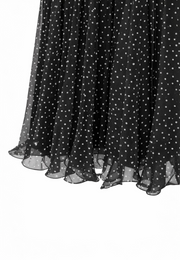 Puantiye Pileli Şifon Etek