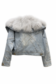 Kürk Detaylı Kot Ceket