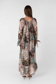 Etnik Desenli Şifon Elbise