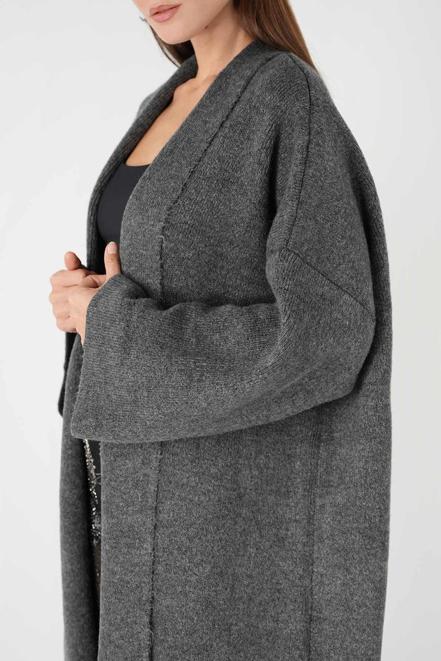 A91828 Salaş Triko Hırka Antrasit