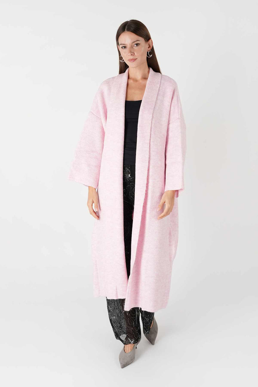 A91828 Salaş Triko Hırka Pembe