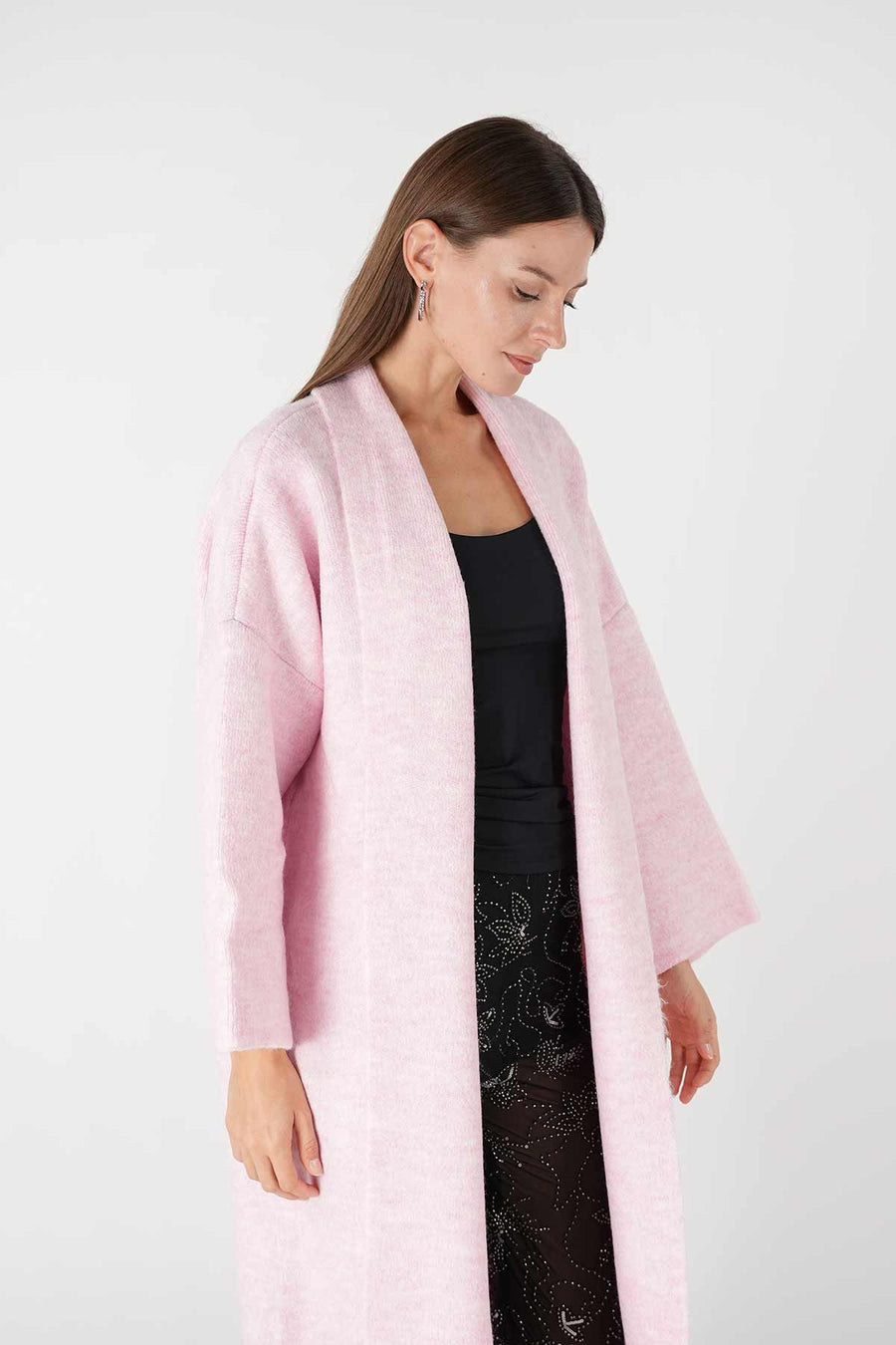 A91828 Salaş Triko Hırka Pembe