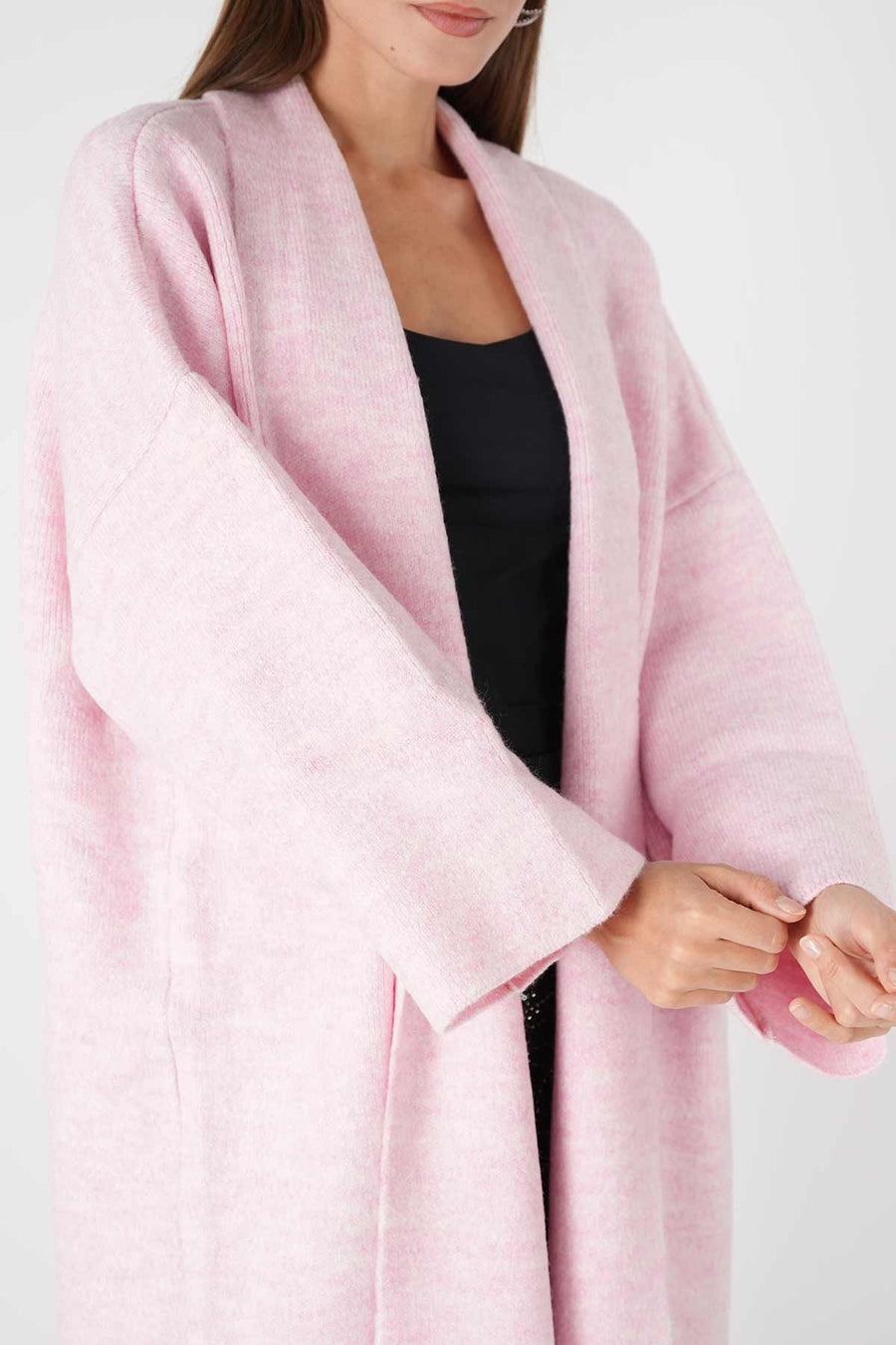 A91828 Salaş Triko Hırka Pembe