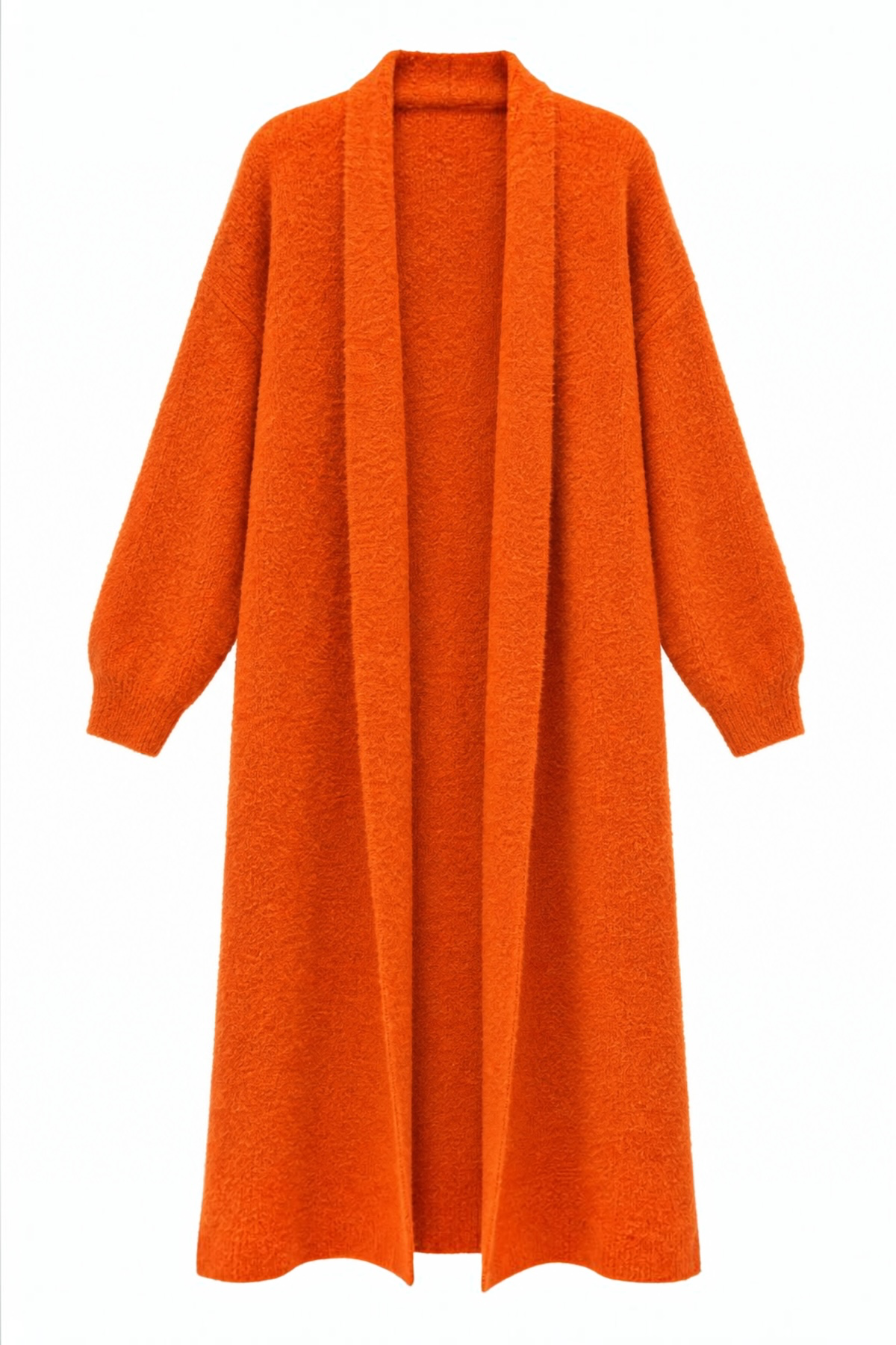 Sakal İplik Model Uzun Hırka RS0593 - Orange
