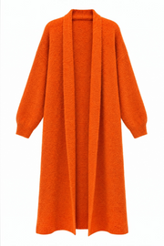 Sakal İplik Model Uzun Hırka Rs0593 - Orange