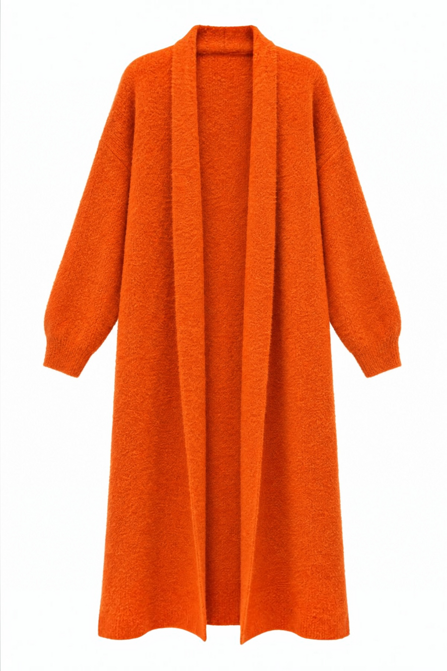 Sakal İplik Model Uzun Hırka Rs0593 - Orange