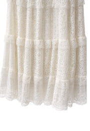 CHN-Dantel Detaylı Etek Ecru