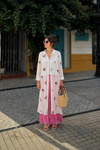 Çiçek Nakış Detaylı Organze Gömlek Beyaz