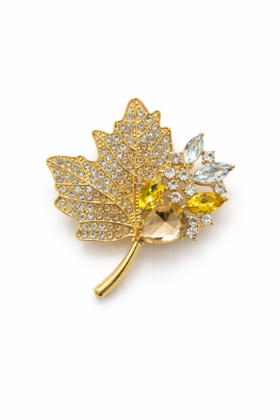 Gold Yaprak Desen Broş