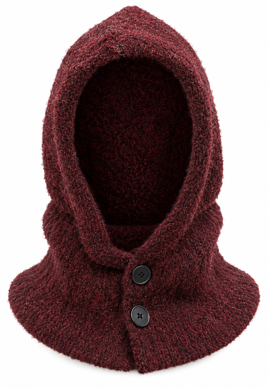 Örgü Balaklava Bordo