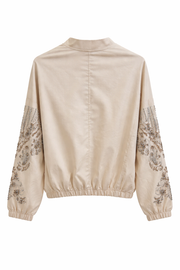 Royal Night Taşlı Bomber Krem 72539