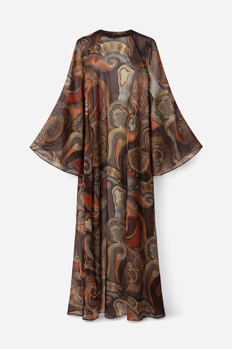Bohem Paisley Uzun Kimono Kiremit
