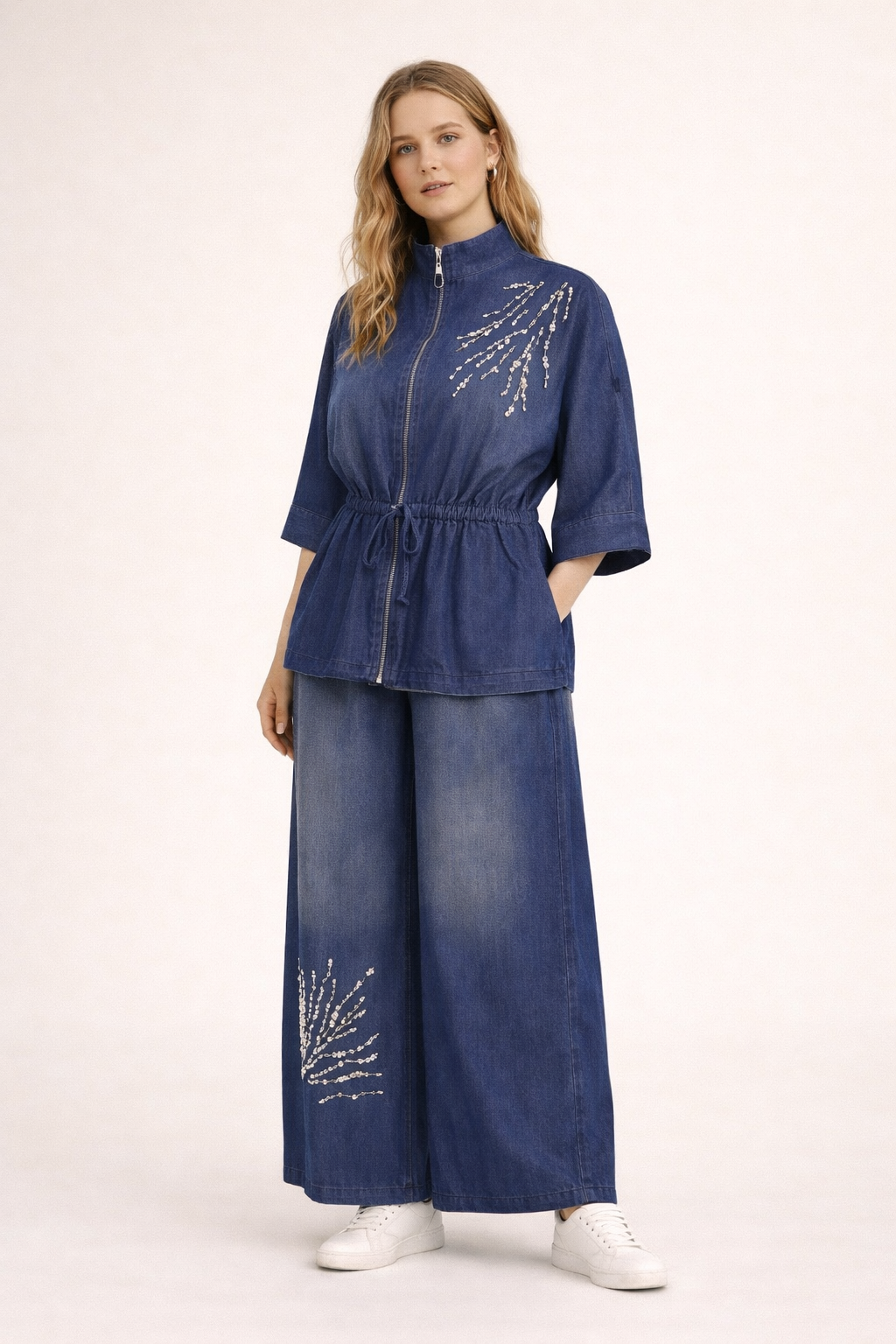 Tensel İşlemeli Kot Takım-P9541