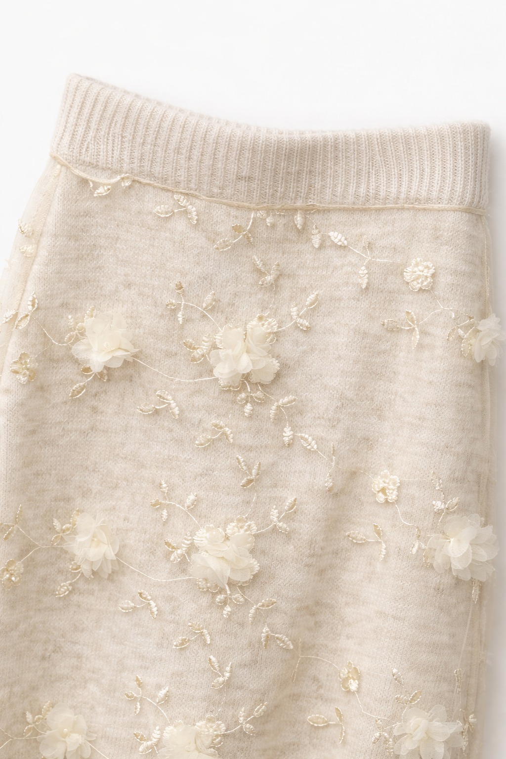 Triko Güpür Detaylı Tasarım Etek